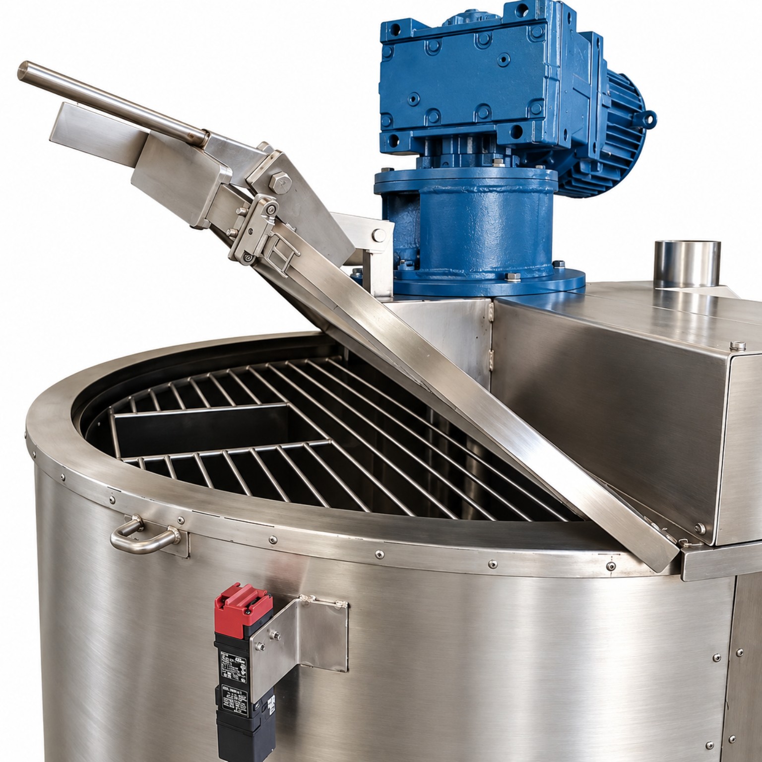 Tanque cozinhador de goma — detalhe do conjunto superior